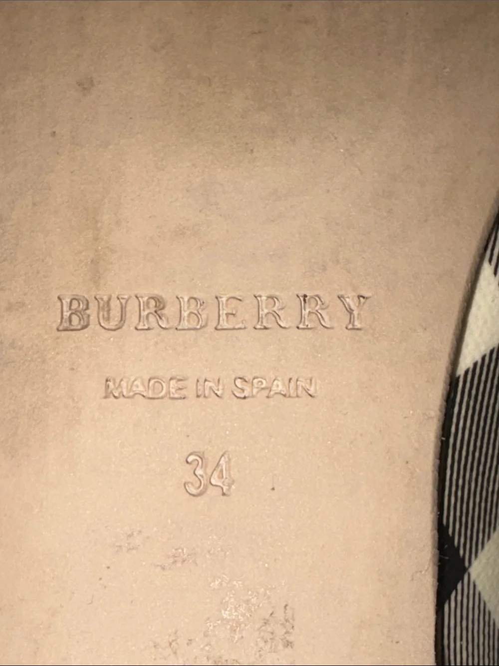 Girls Burberry Nova Check & White Ballet Flats Size 34